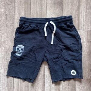 Sport of Kings Men's Black Athletic Shorts with Skull Design